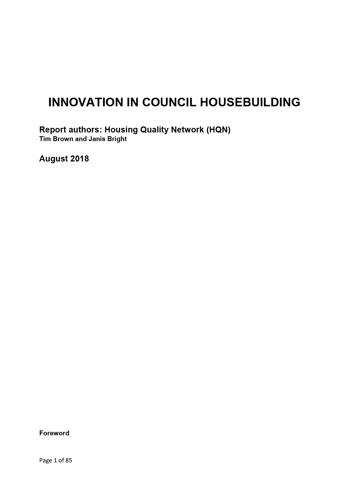 Innovation in council housebuilding